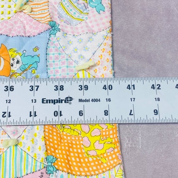 Vintage Huggables Baby Blanket Pastel Patchwork Design Cotton - Picture 9 of 10